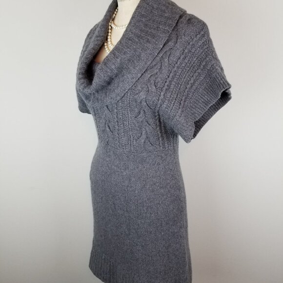 Banana Republic Wool & Cashmere Grey Cowl Neck Knit Sweater Dress * Ladies Small - Picture 2 of 9